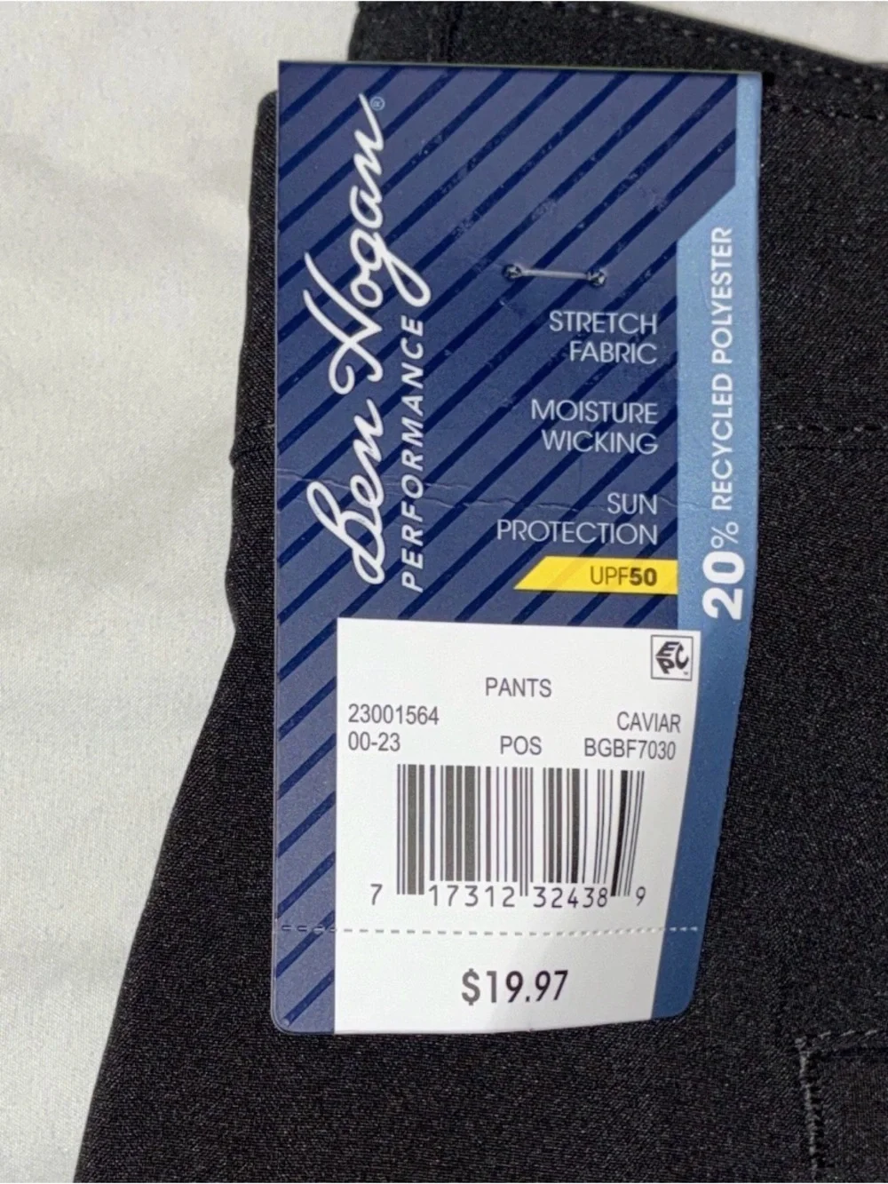 Ben Hogan Men's Performance Pant - Black - 42W x 32L - NWT